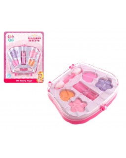 Косметика для детей "Girl's Club" в наборе: тени - 3 цвета: розовый, фиолетовый, оранжевый; губная помада - 1 цвет: розовый, на блистере 14*11*2 см.